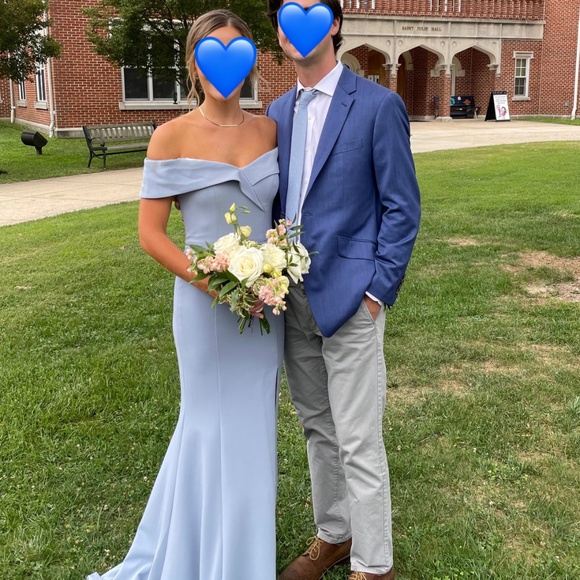 dusty blue satin dress Theresa please refer to the following guide Dusty Blue Satin Mismatched Long